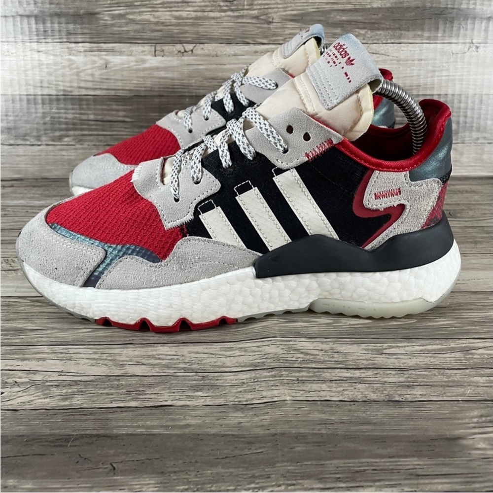 Adidas Originals Nite Jogger Running Sneakers Red White FV4495 Kids 6